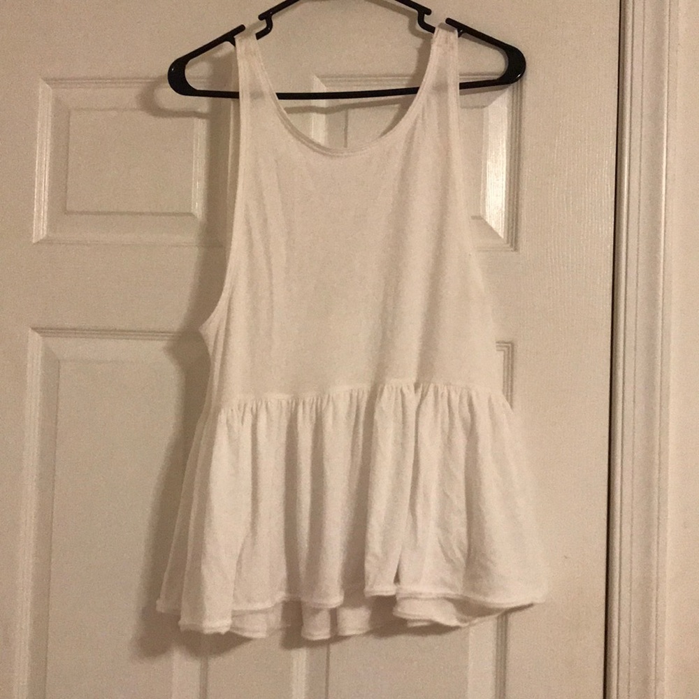 Free people white peplum tank. NWT